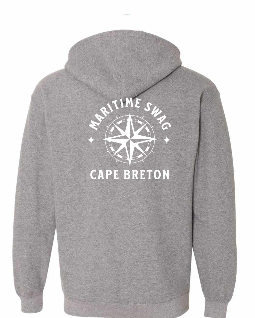 Maritime Swag Cape Breton Compass Left Chest and Back Zip Hoodie