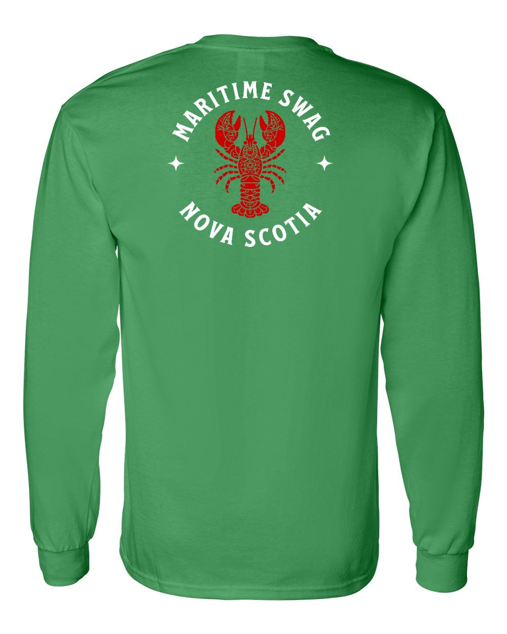 Maritime Swag Nova Scotia Mandala Red Lobster Left Chest and Back Long Sleeve Tee