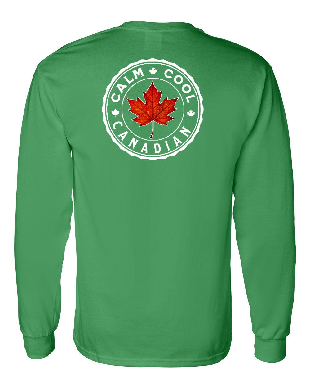 Calm Cool Canadian Leaf Left Chest and Back Long Sleeve