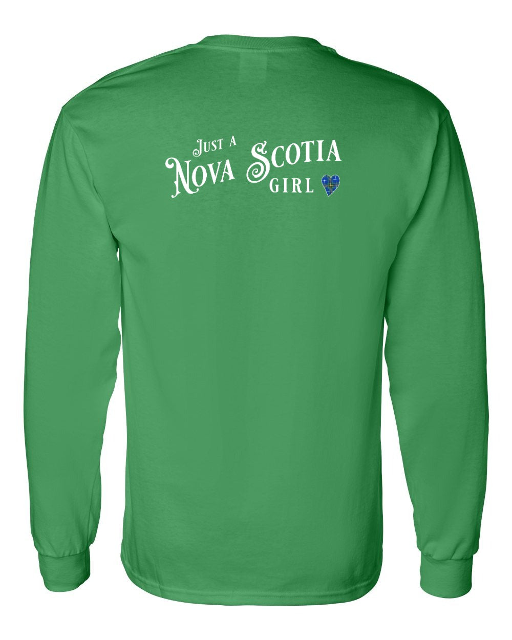 Just a Nova Scotia Girl Tartan Left Chest and Back Long Sleeve Tee