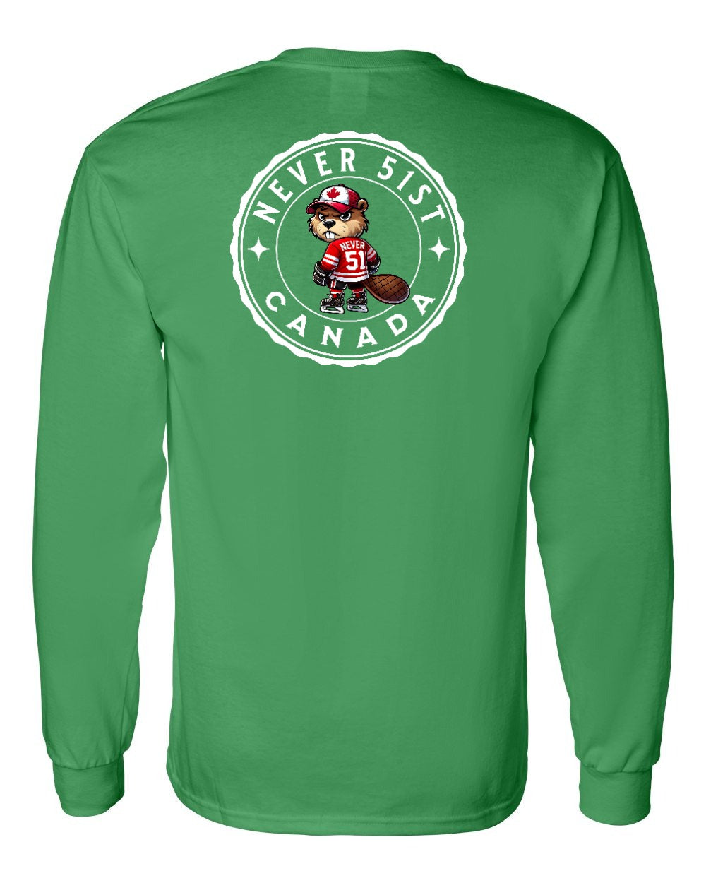 Never 51st Beaver Left Chest and Back Long Sleeve