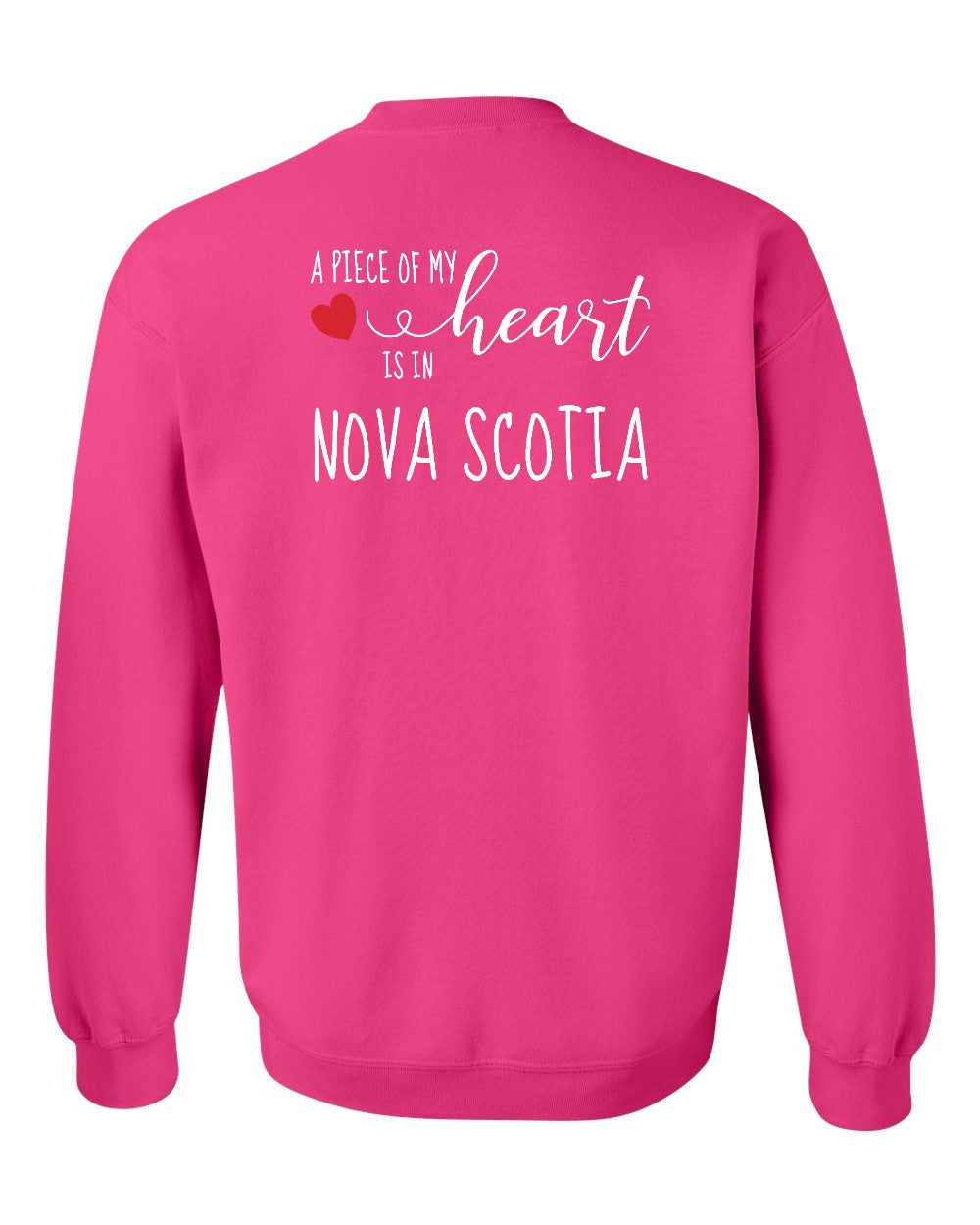 A piece of My heart in Nova Scotia (Red Heart) Left Chest and Back crew-neck