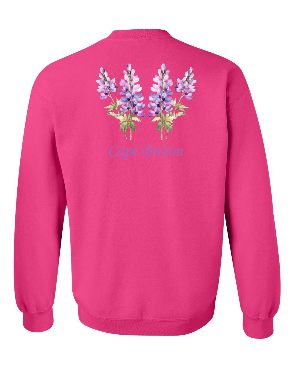 Cape Breton Lupin Left Chest and Back Crewneck Sweatshirt