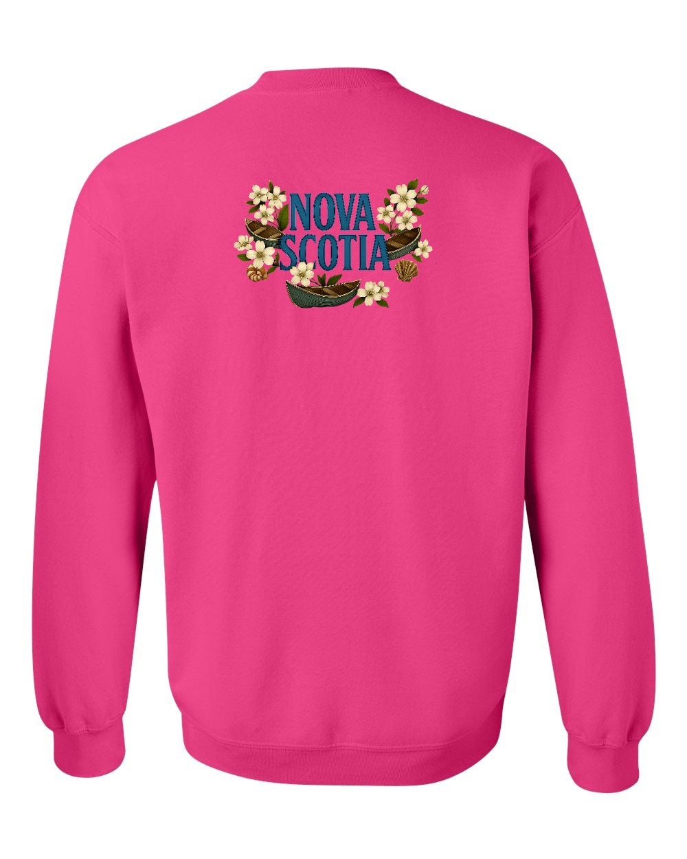 Nova Scotia Flowers Left Chest and Back crew-neck