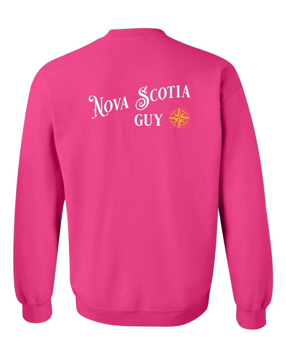 Nova Scotia Guy yellow Left Chest and Back crew-neck