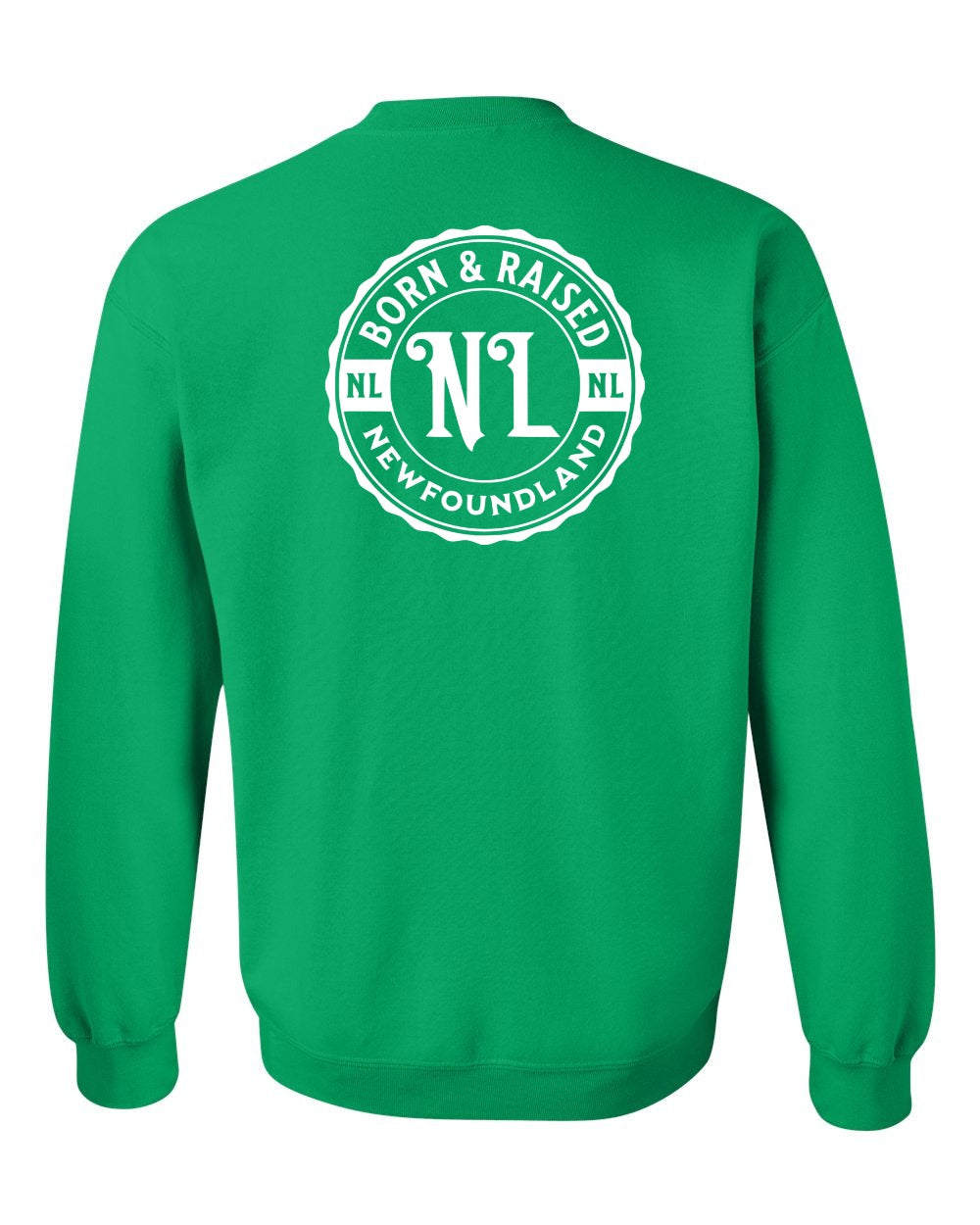 Born & Raised Newfoundland Left Chest and Back Crewneck Sweatshirt