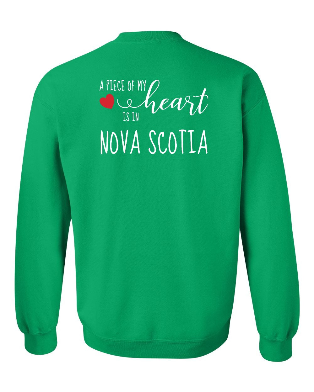 A piece of My heart in Nova Scotia (Red Heart) Left Chest and Back crew-neck