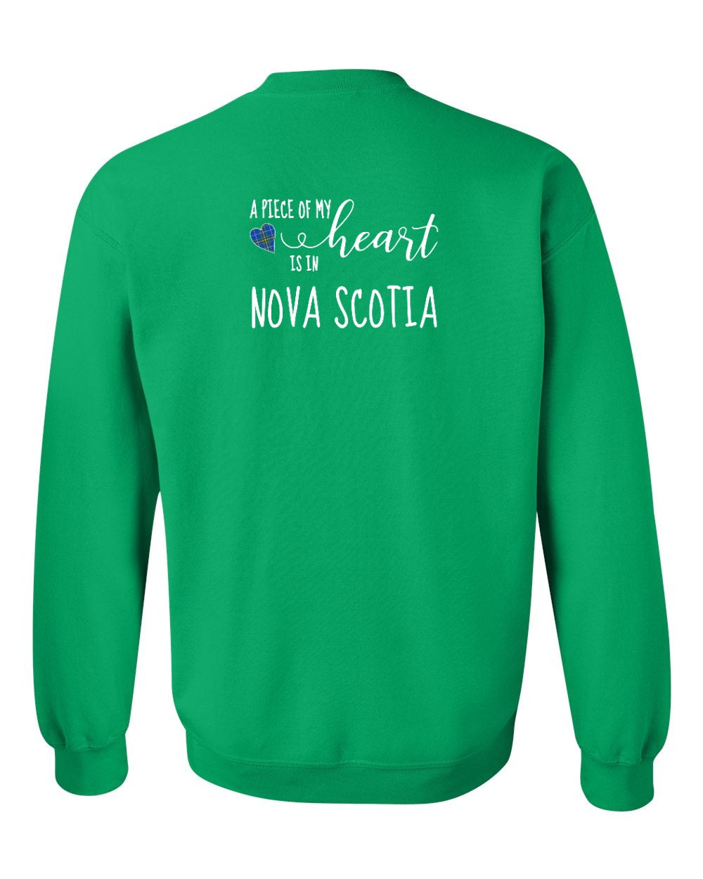 A piece of My heart in Nova Scotia (Tartan Heart) Left Chest and Back crew-neck