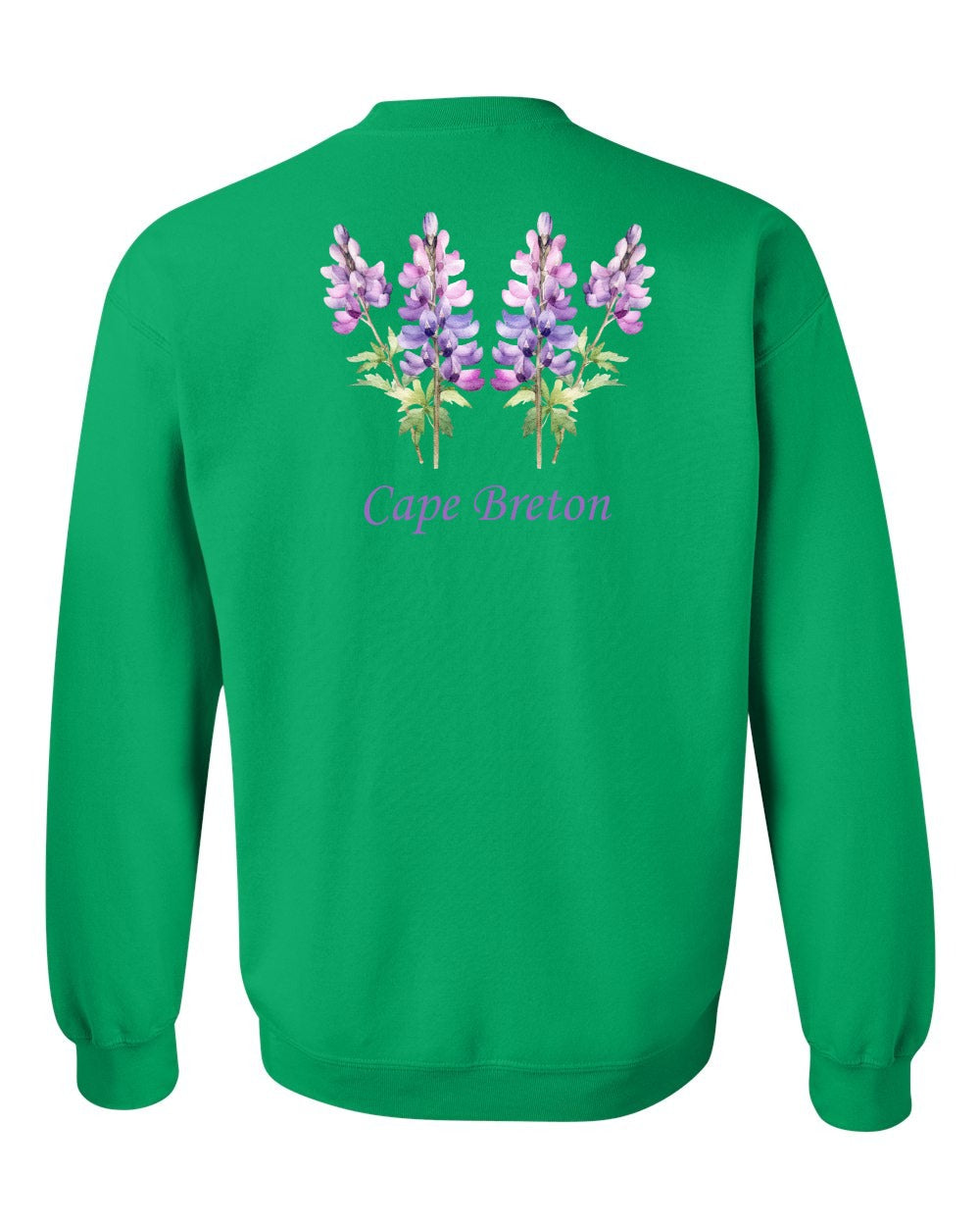 Cape Breton Lupin Left Chest and Back Crewneck Sweatshirt