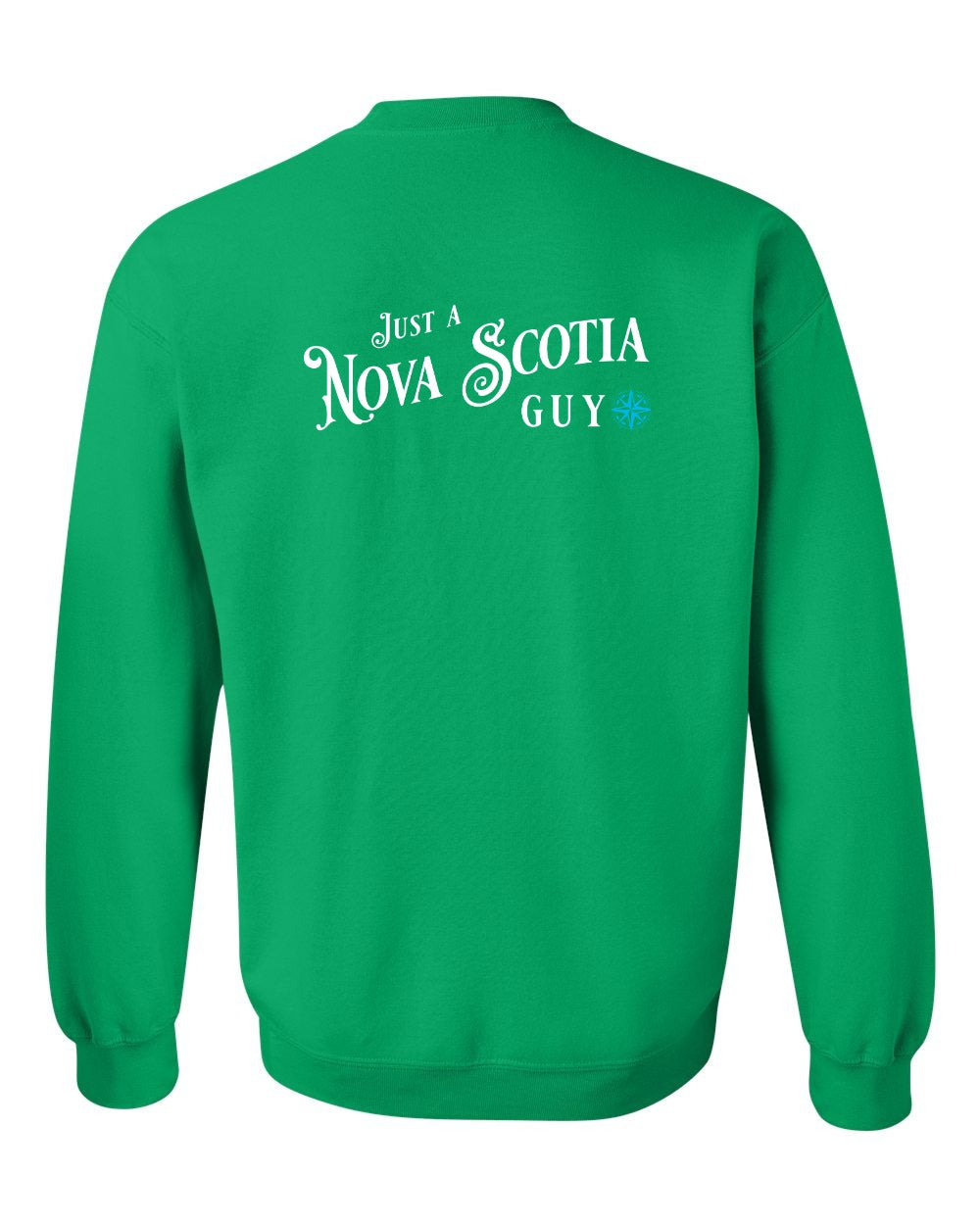 Just a Nova Scotia Guy blue Left Chest and Back crew-neck
