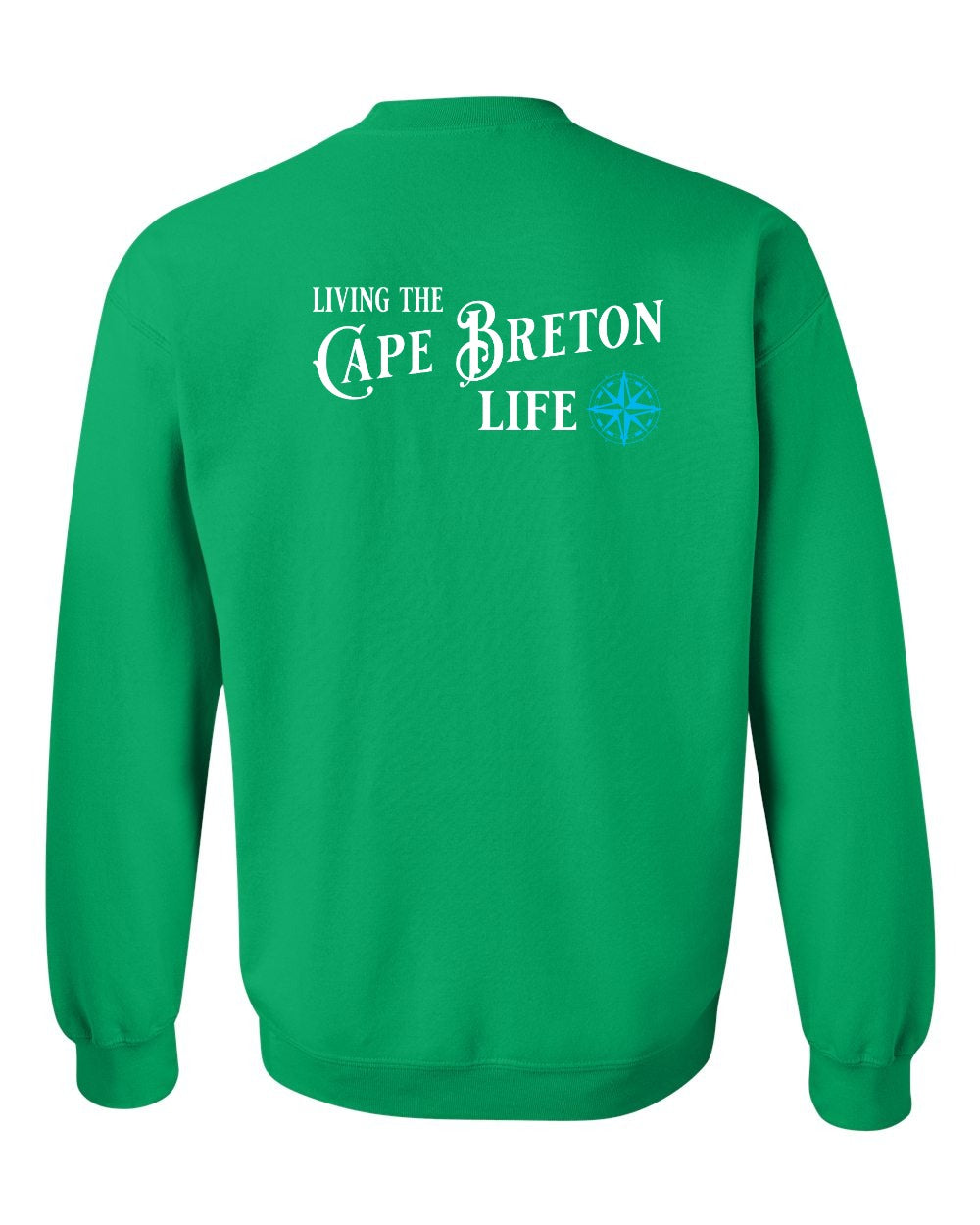 Living the Cape Breton Life blue Left Chest and Back Crewneck Sweatshirt