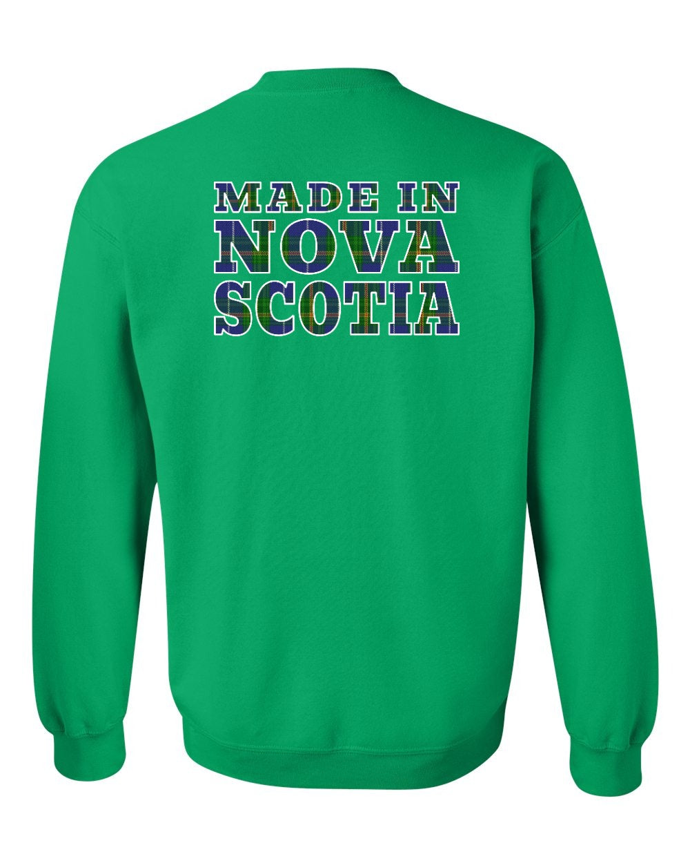 Made In Nova Scotia ( Tartan Lettering) Left Chest and Back crew-neck