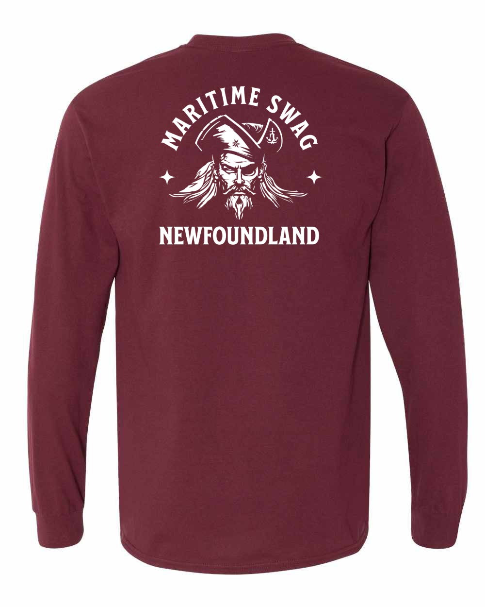 Maritime Swag Newfoundland Pirate Left Chest and Back Long Sleeve