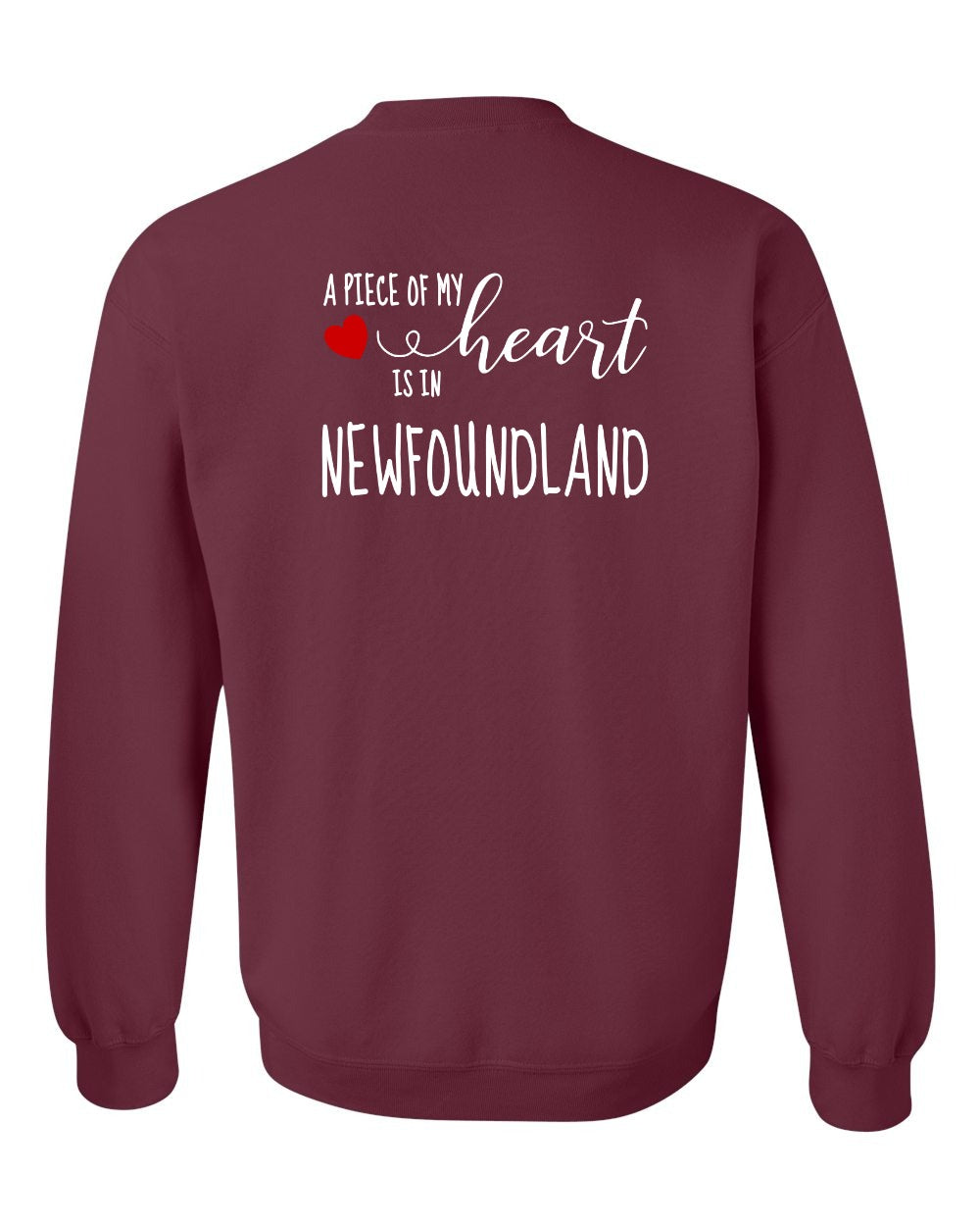 A piece of My heart in Newfoundland (Red Heart) Left Chest and Back Crewneck Sweatshirt