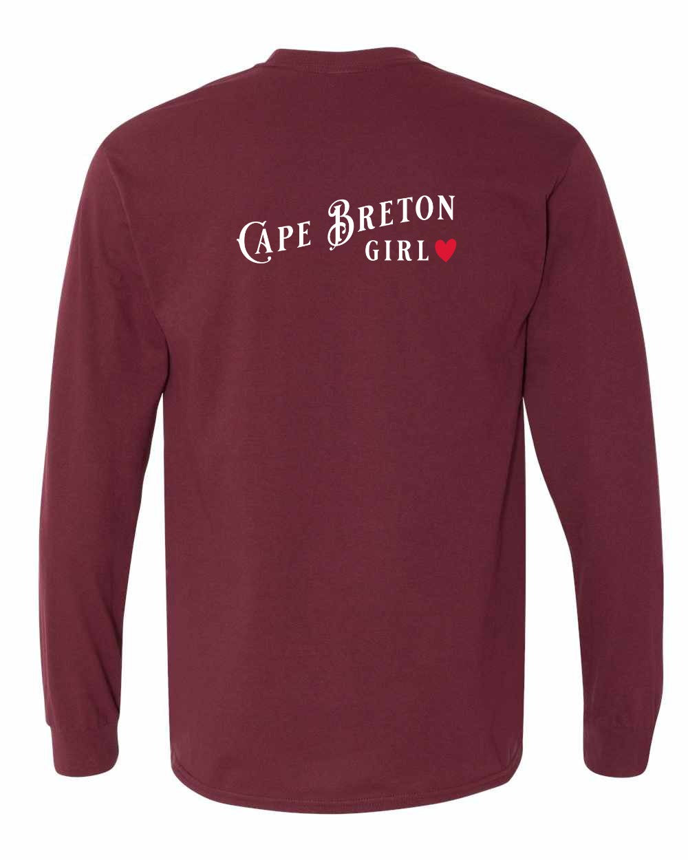 Cape Breton Girl Left Chest and Back Long Sleeve Tee