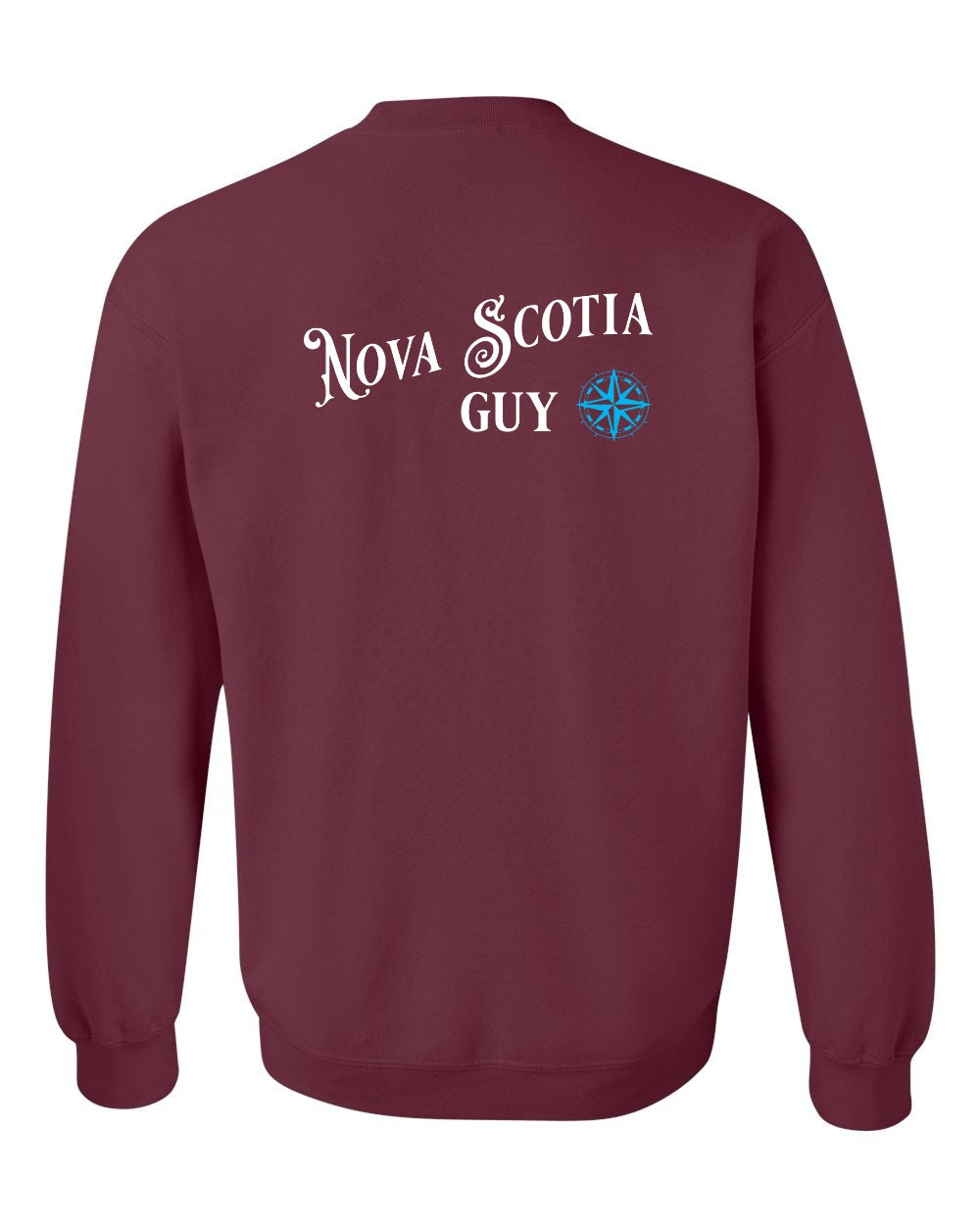 Nova Scotia Guy blue Left Chest and Back crew-neck