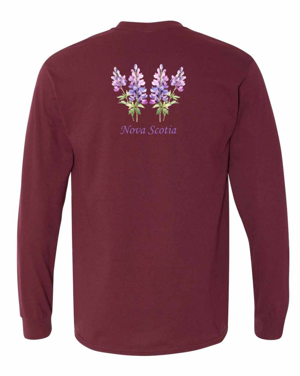 Nova Scotia Lupins Left Chest and Back Long Sleeve Tee