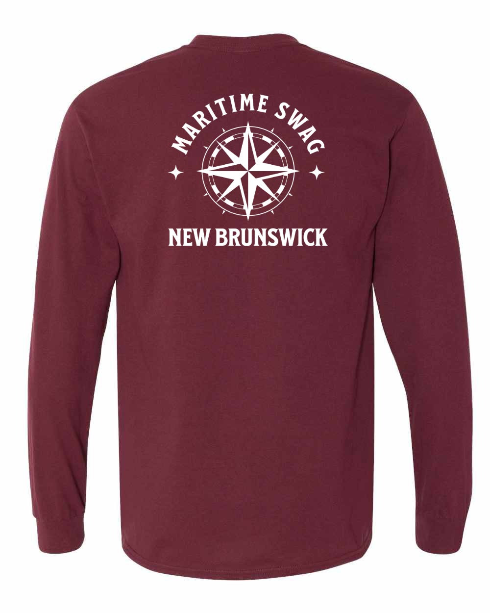 Maritime Swag New Brunswick Compass Left Chest and Back Long Sleeve Tee