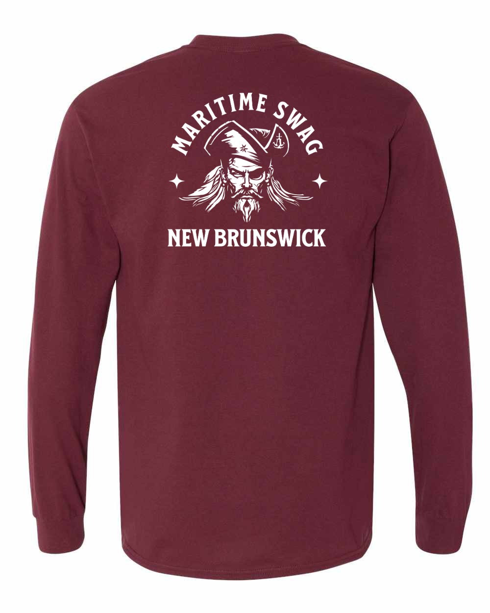 Maritime Swag New Brunswick Pirate Left Chest and Back Long Sleeve Tee