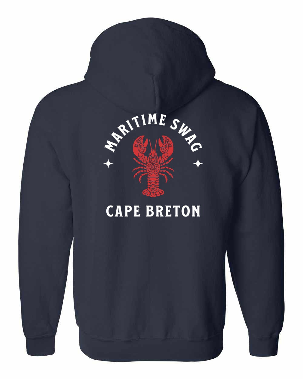 Maritime Swag Cape Breton Mandala Red Lobster Left Chest and Back Zip Hoodie