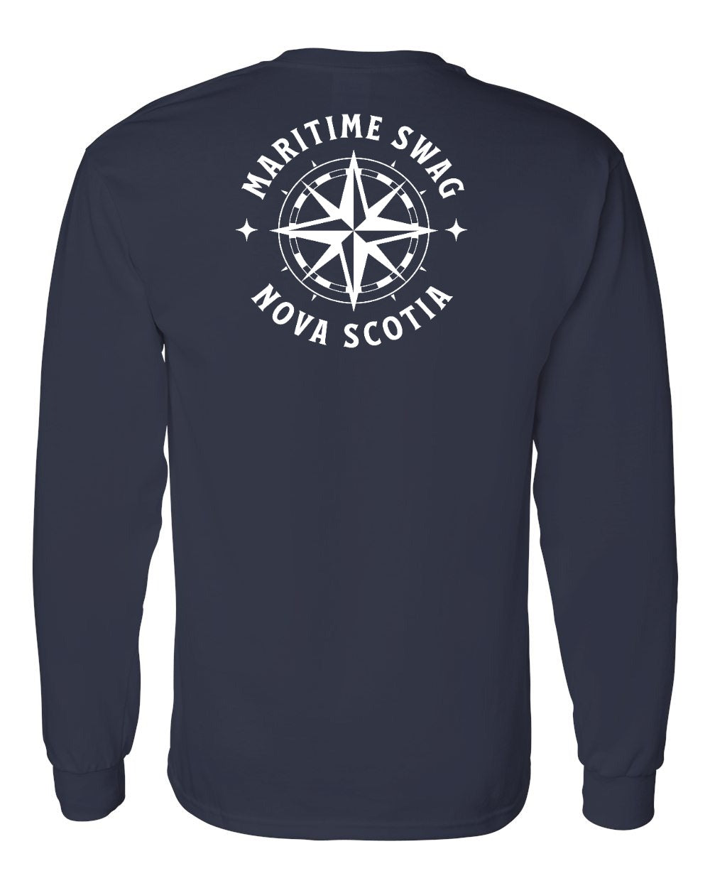 Maritime Swag Nova Scotia Compass Left Chest and Back Long Sleeve Tee
