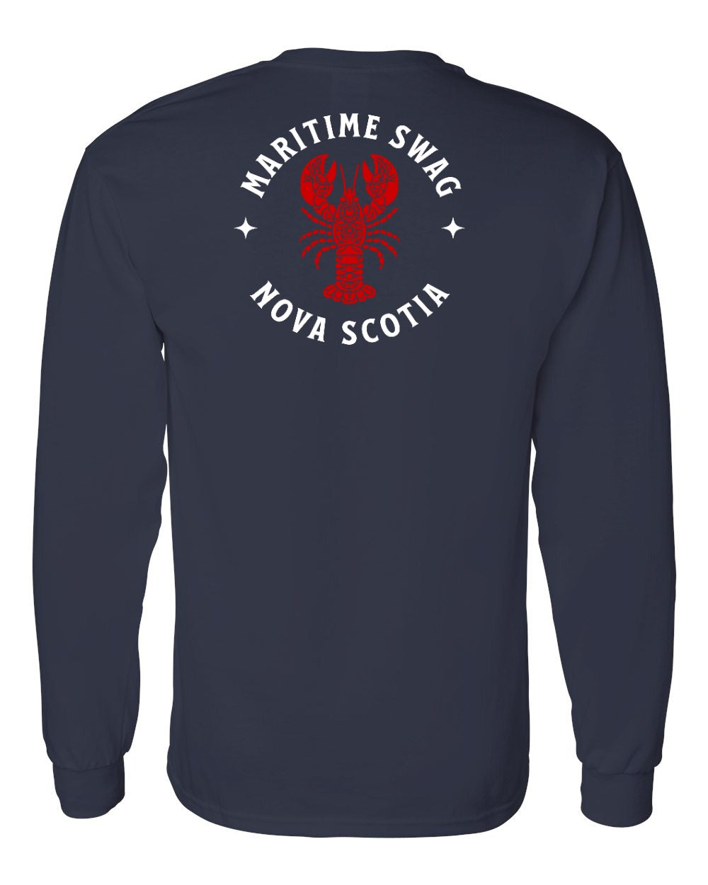 Maritime Swag Nova Scotia Mandala Red Lobster Left Chest and Back Long Sleeve Tee