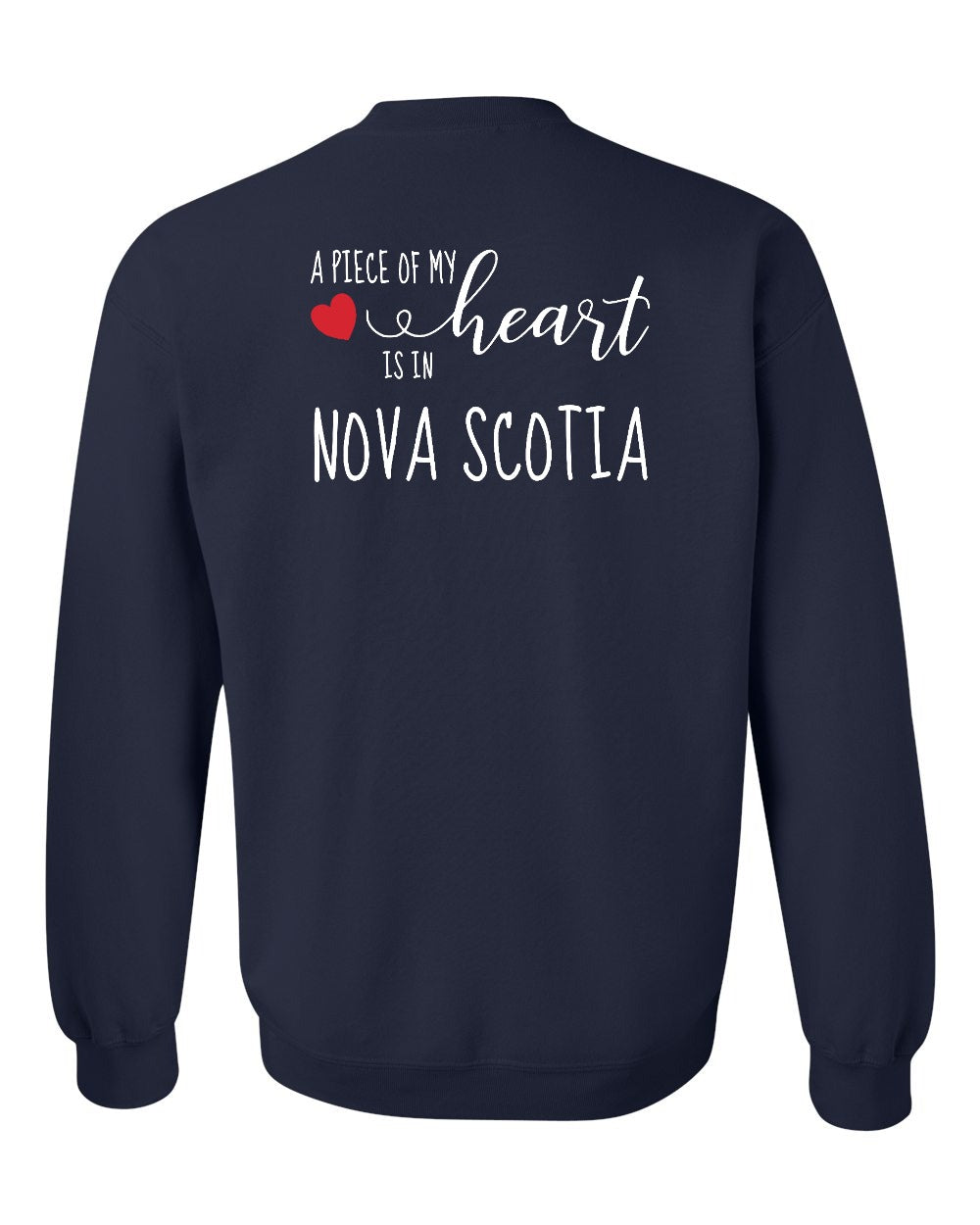 A piece of My heart in Nova Scotia (Red Heart) Left Chest and Back crew-neck