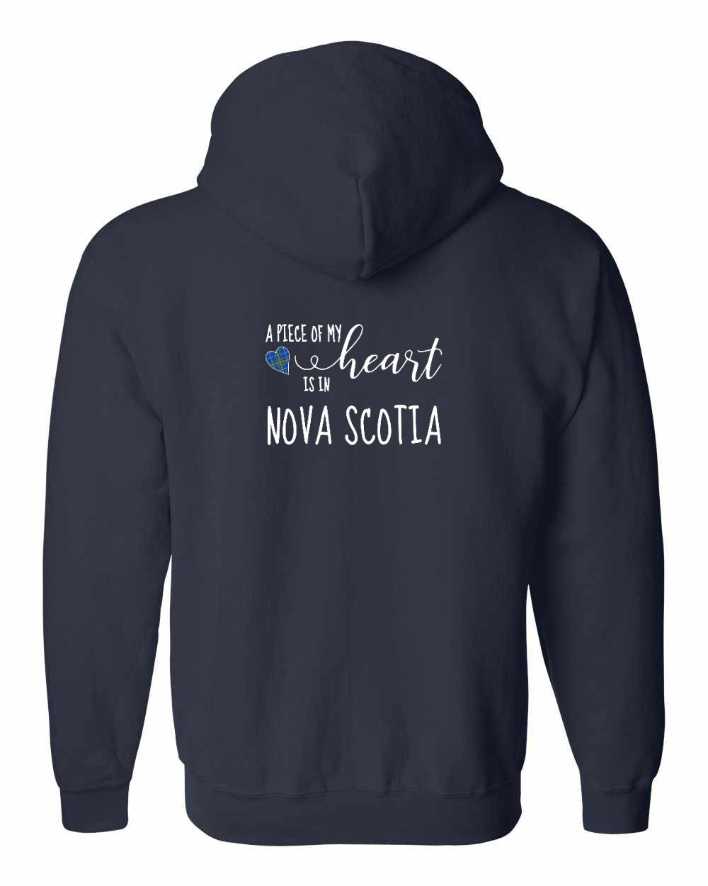 A piece of My heart in Nova Scotia (Tartan Heart) Left Chest and Back zip-hoodie