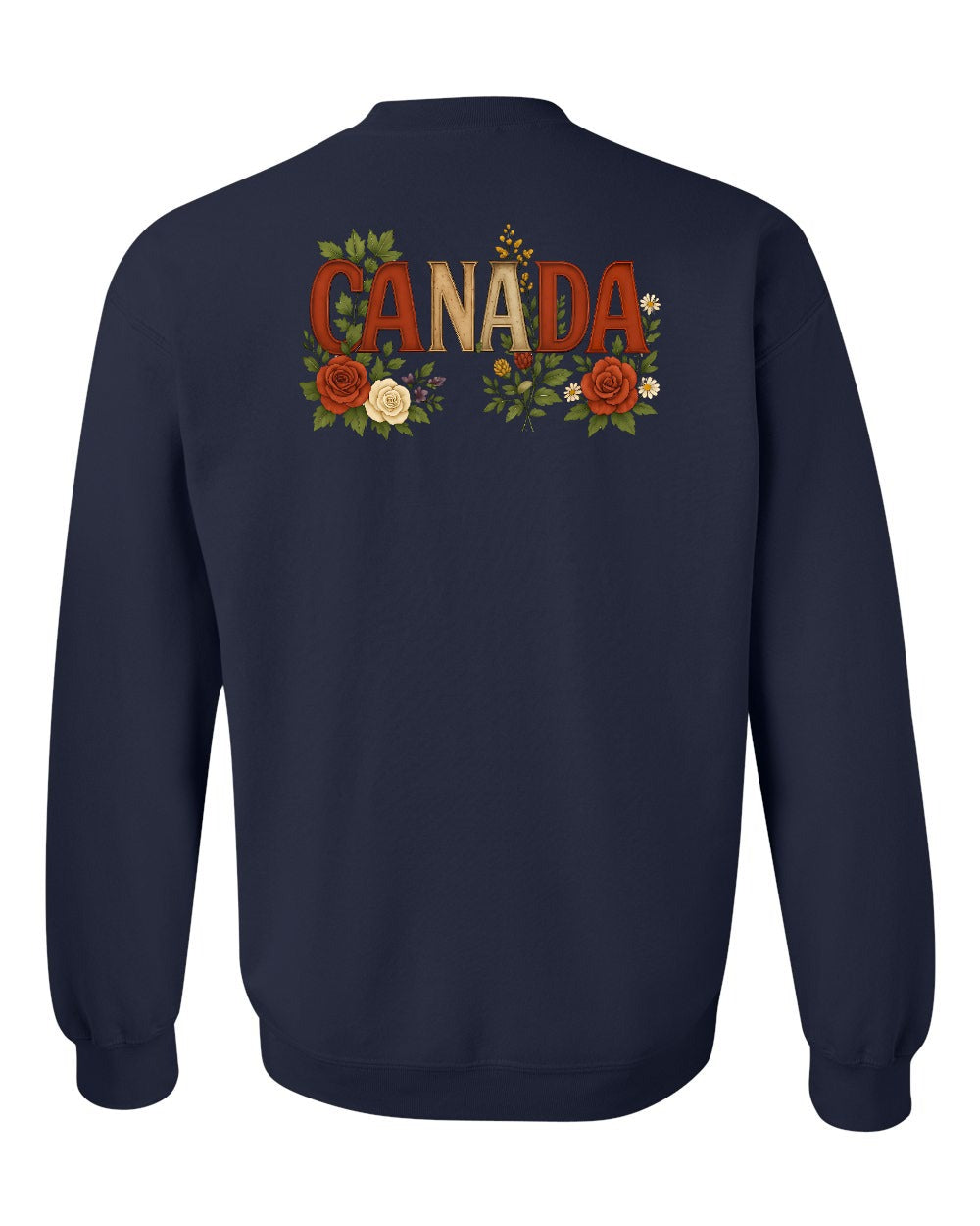 Canada Flowers Left Chest and Back Crewneck