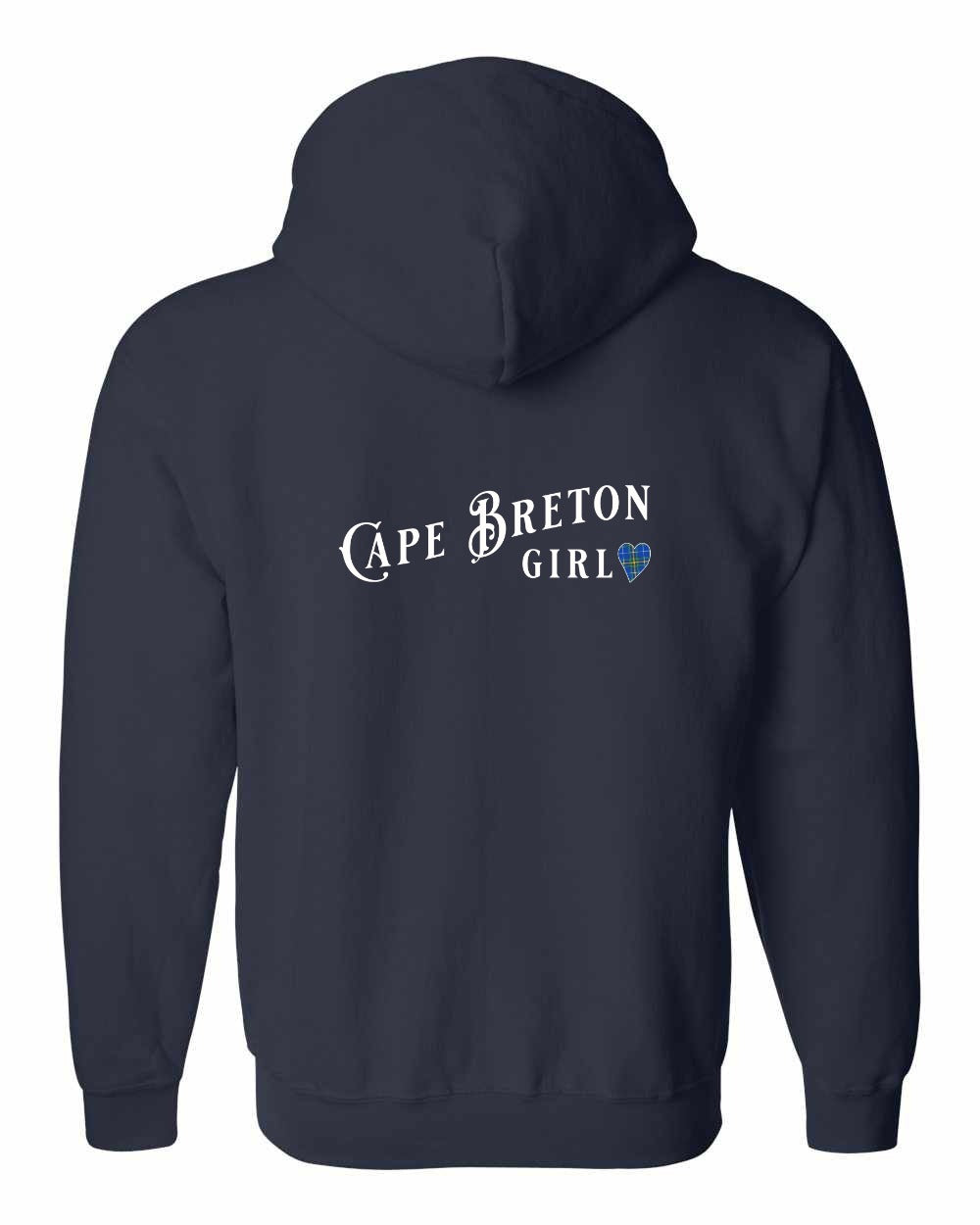Cape Breton Girl Tartan Left Chest and Back Zip Hoodie