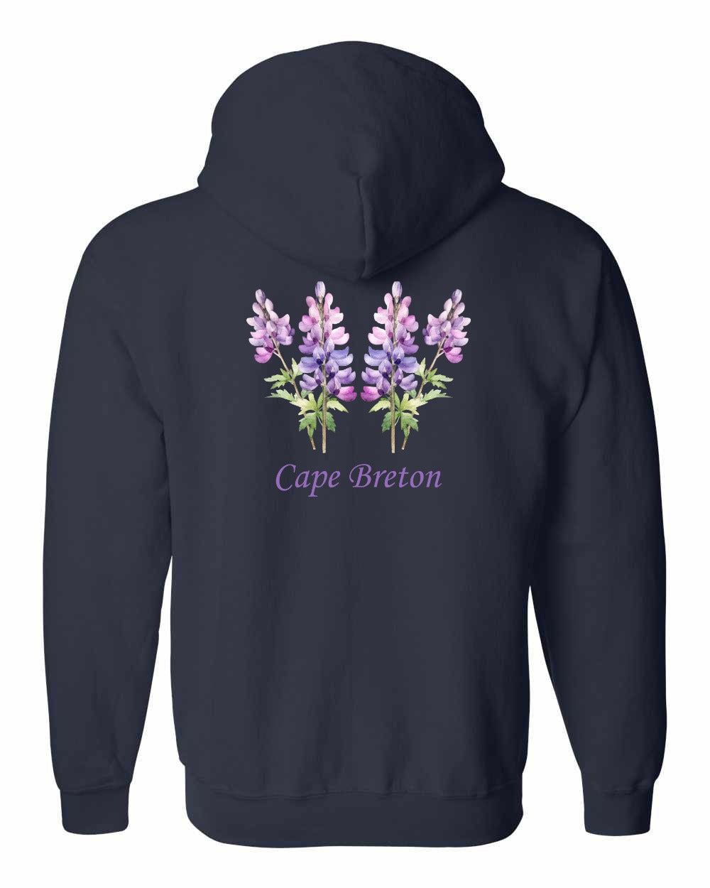 Cape Breton Lupin Left Chest and Back Zip Hoodie