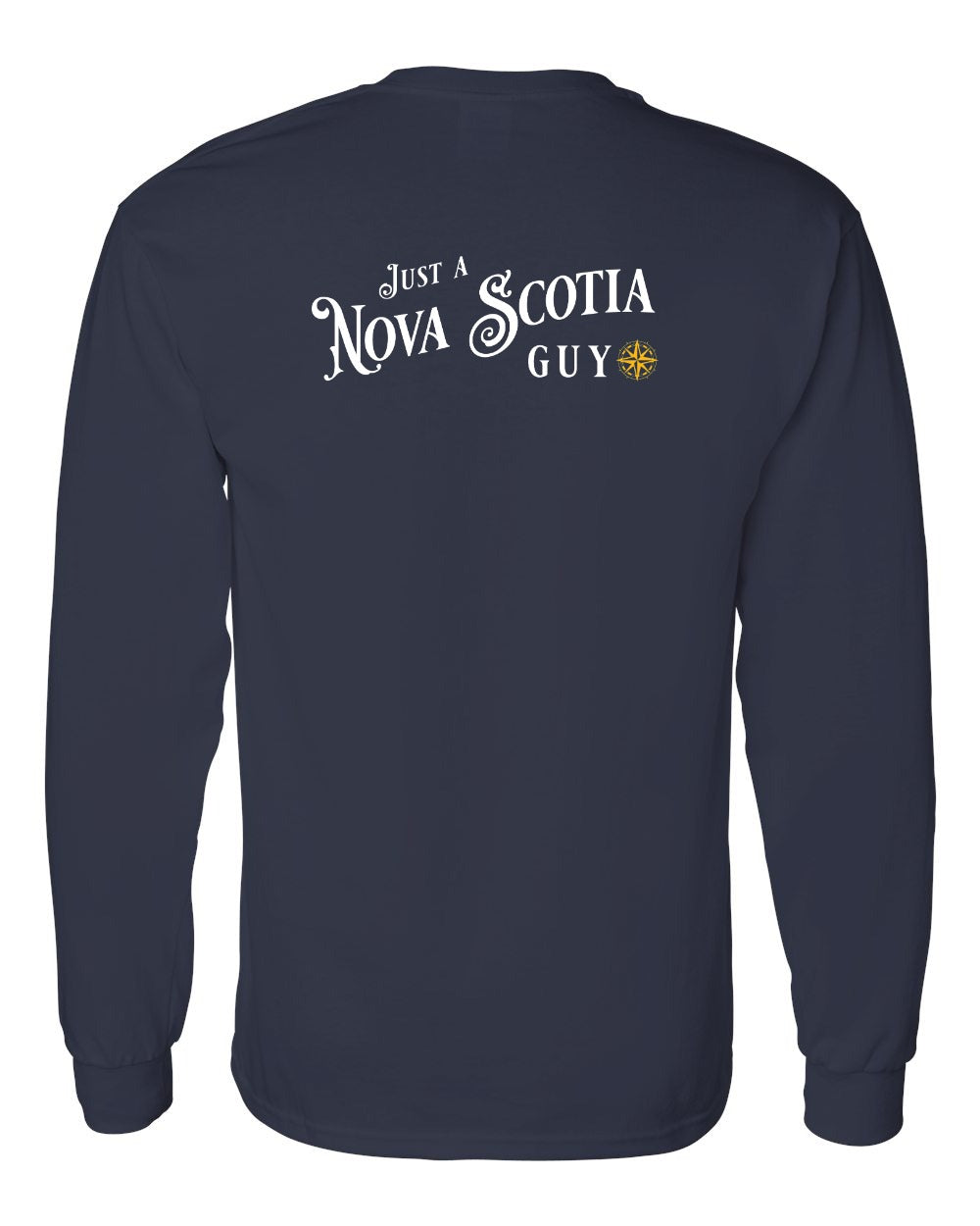 Just a Nova Scotia Guy yellow Left Chest and Back Long Sleeve Tee