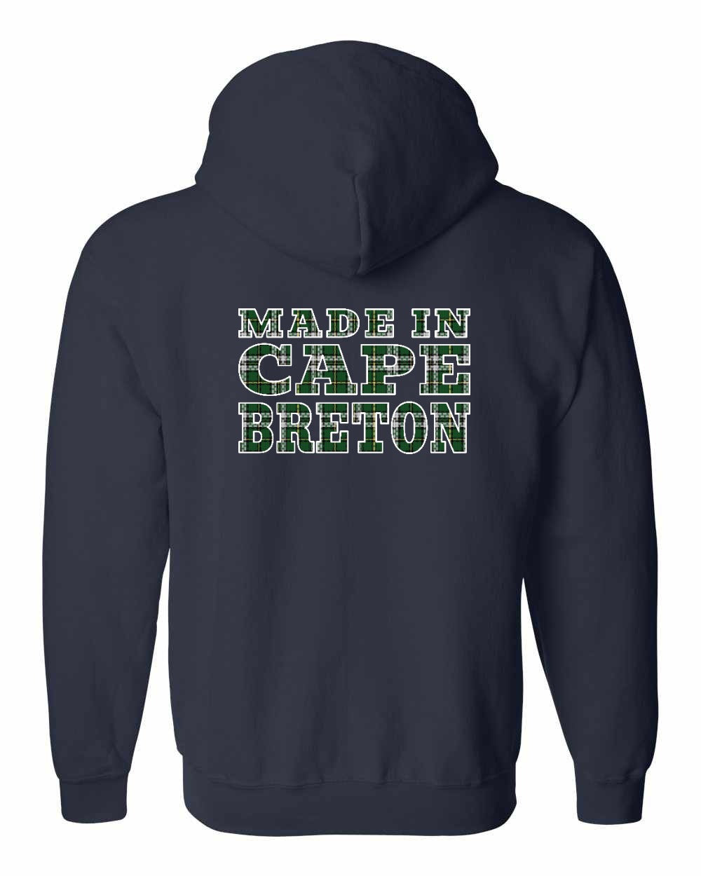 Made In Cape Breton Tartan Left Chest and Back Zip Hoodie