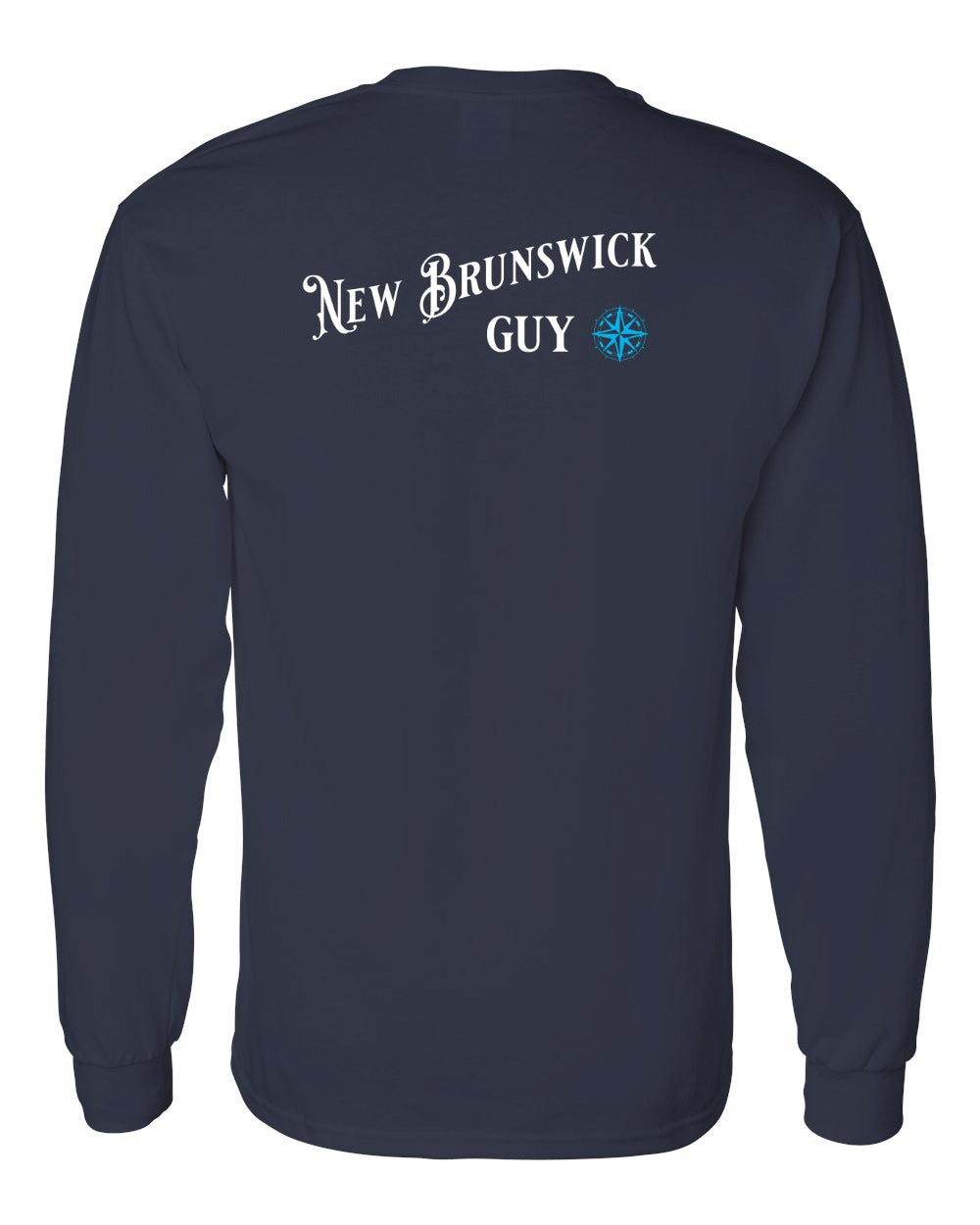 New Brunswick Guy blue Left Chest and Back Long Sleeve Tee