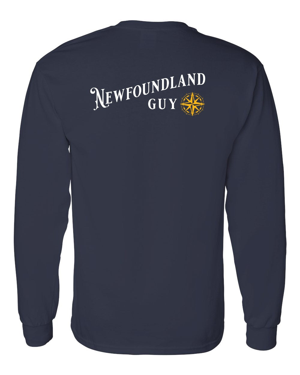 Newfoundland Guy yellow Left Chest and Back Long Sleeve