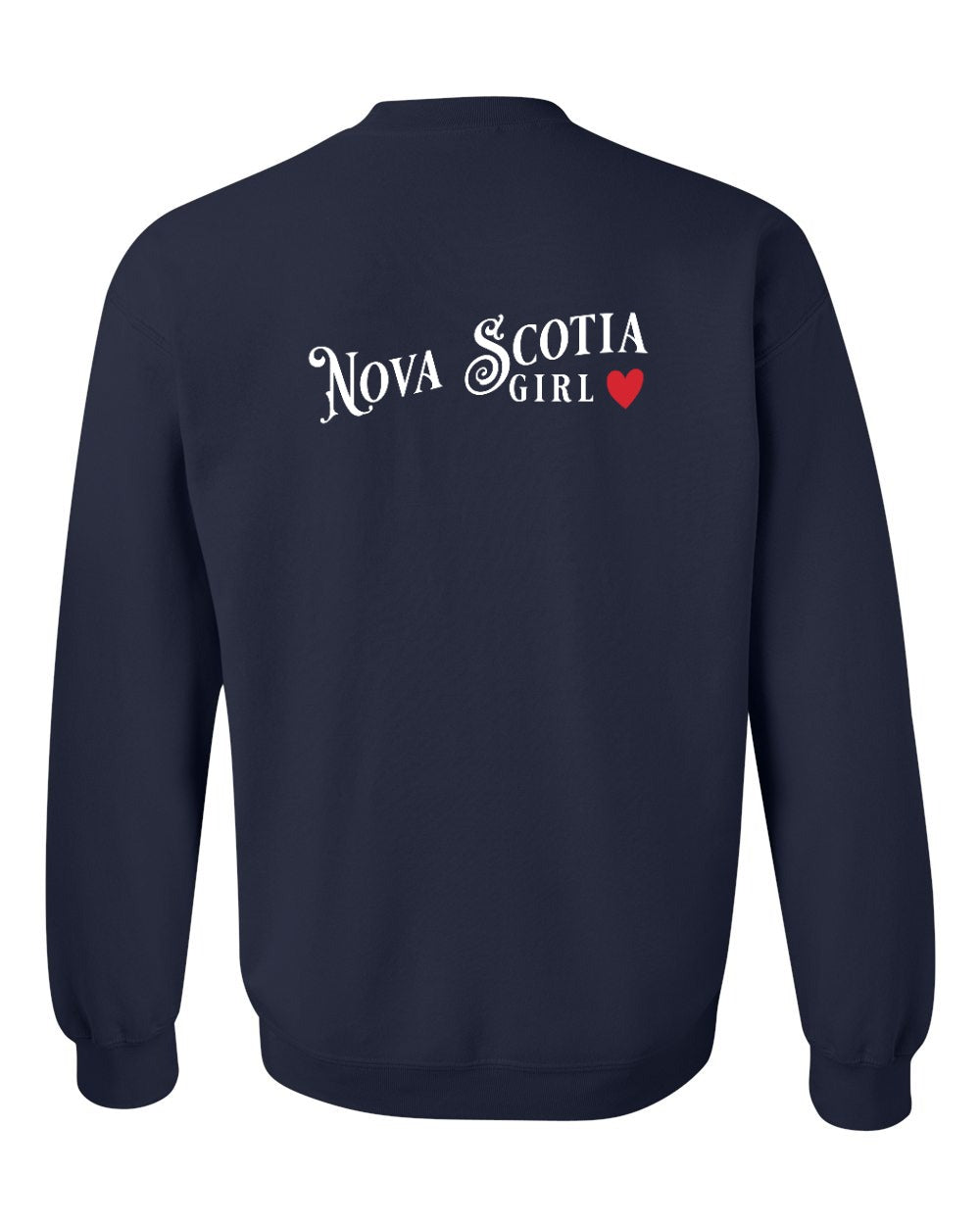 Nova Scotia Girl Red Heart Left Chest and Back crew-neck