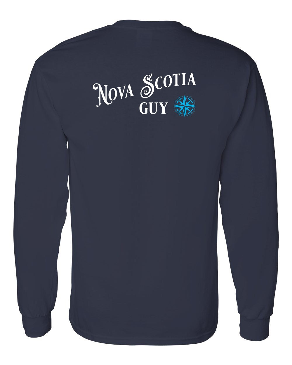 Nova Scotia Guy blue Left Chest and Back Long Sleeve Tee