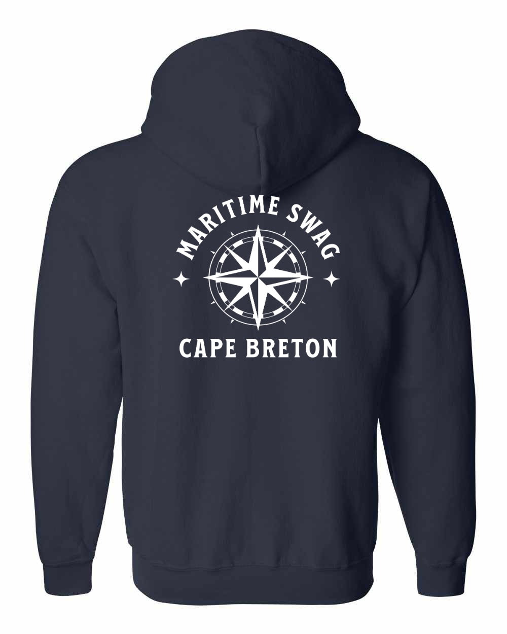Maritime Swag Cape Breton Compass Left Chest and Back Zip Hoodie