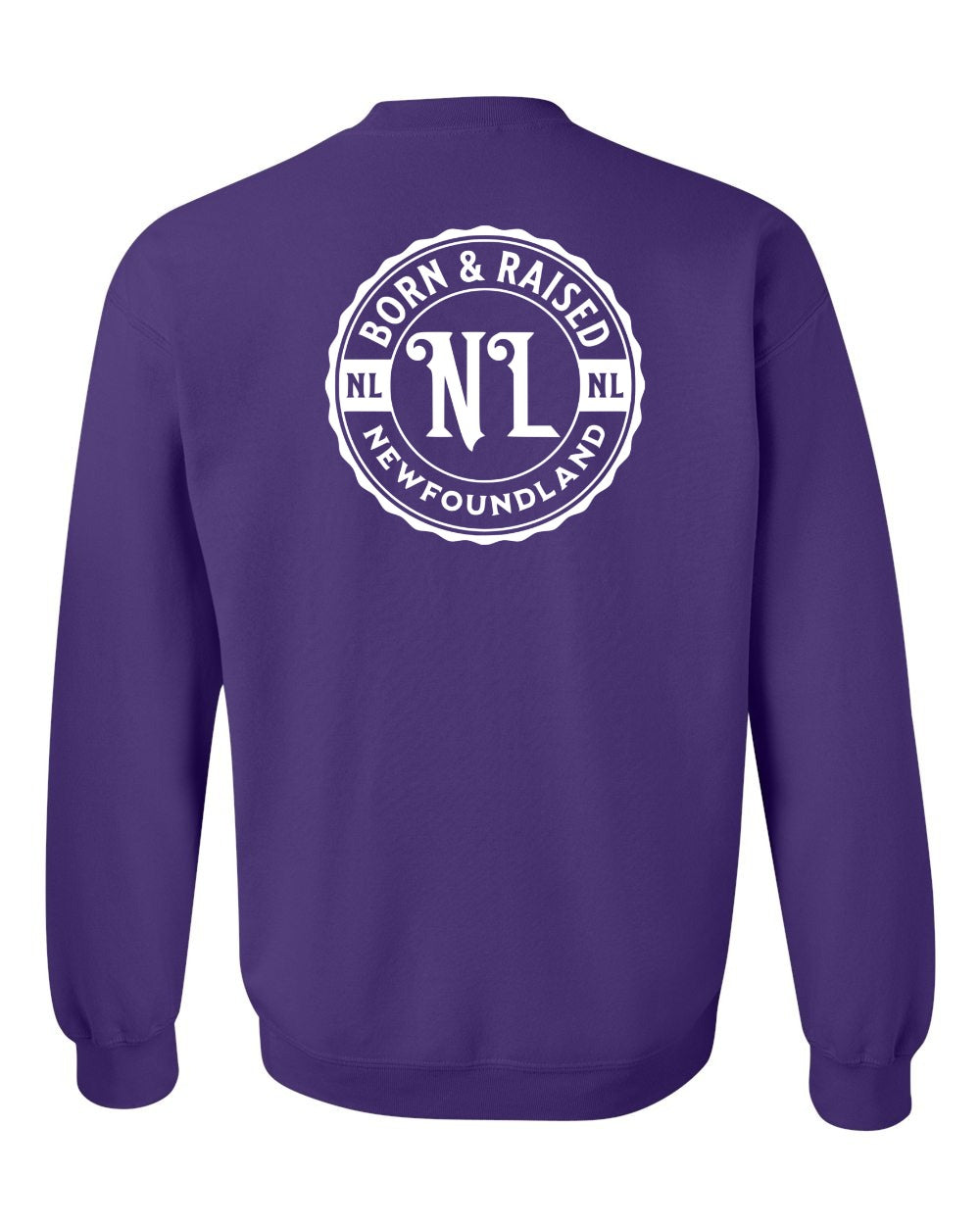 Born & Raised Newfoundland Left Chest and Back Crewneck Sweatshirt