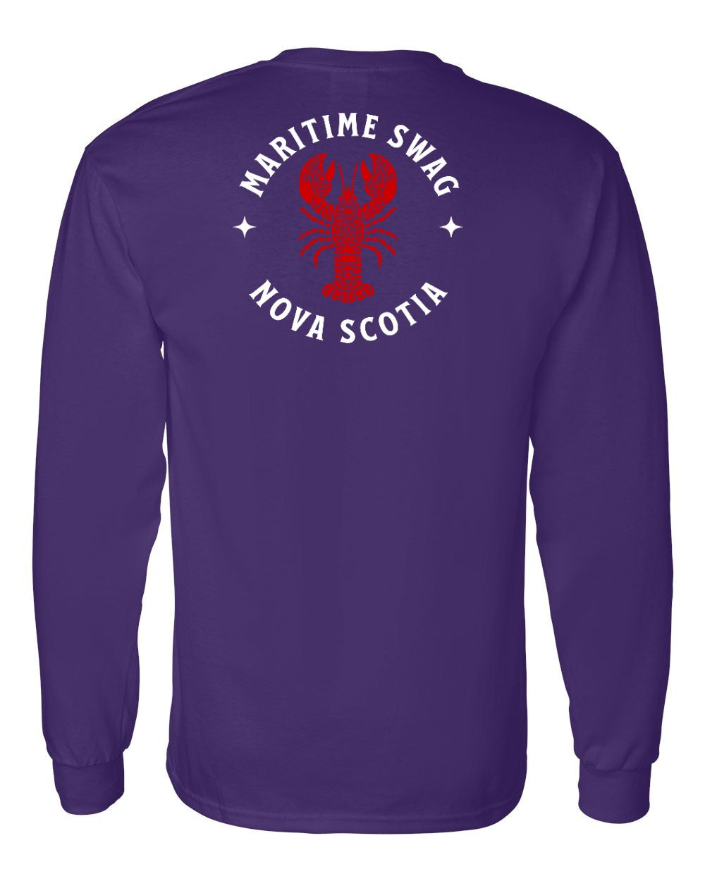 Maritime Swag Nova Scotia Mandala Red Lobster Left Chest and Back Long Sleeve Tee