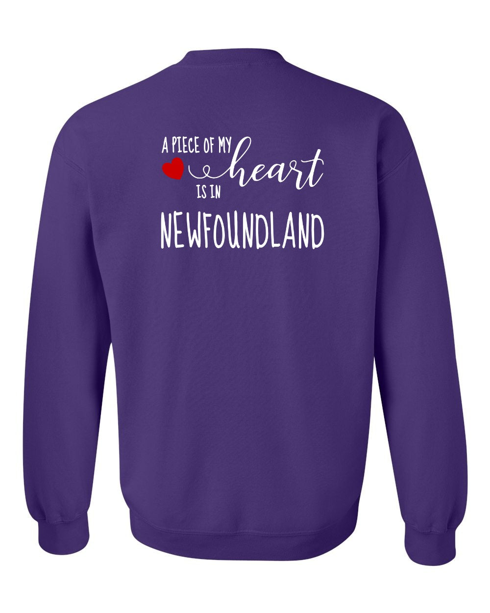 A piece of My heart in Newfoundland (Red Heart) Left Chest and Back Crewneck Sweatshirt