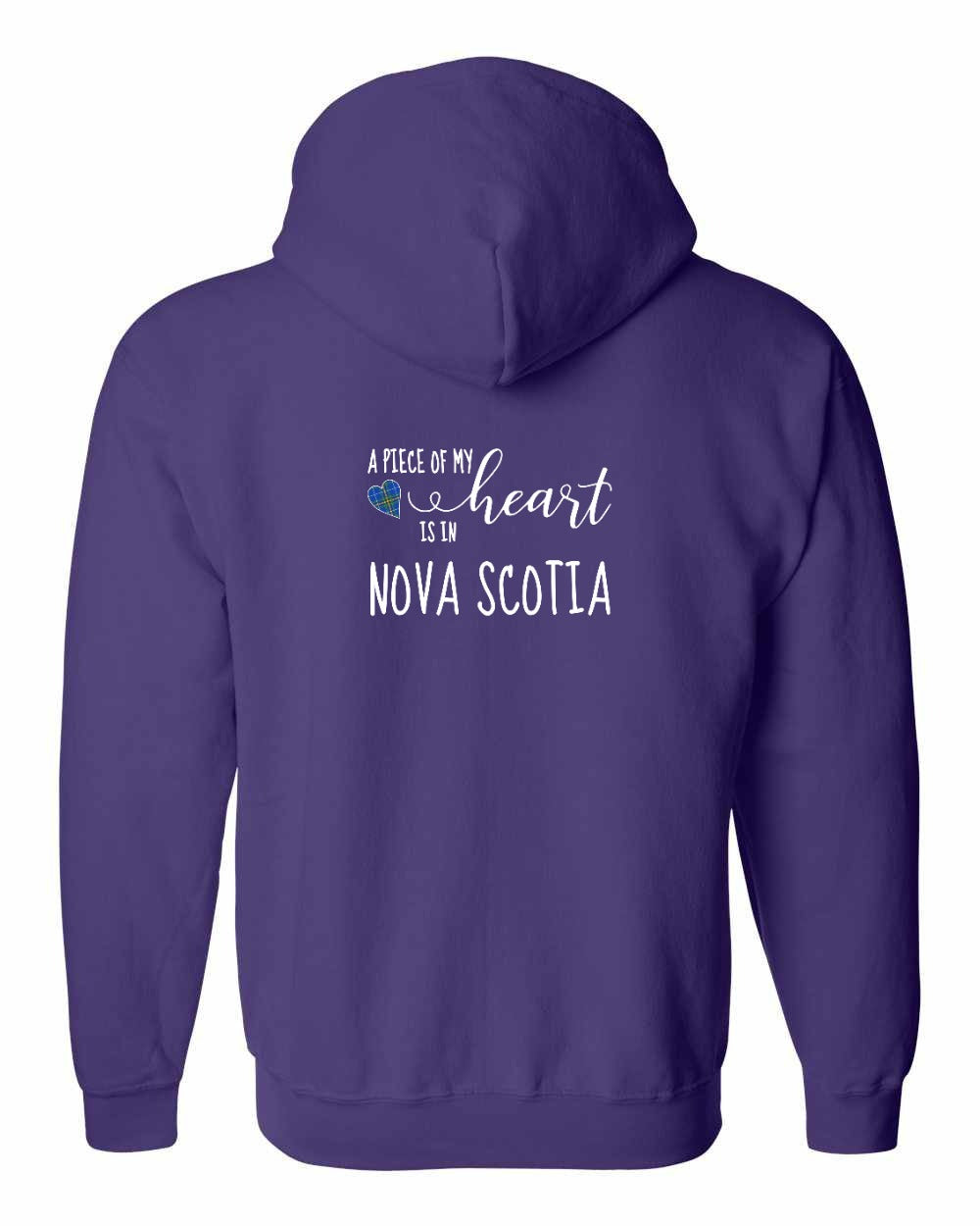 A piece of My heart in Nova Scotia (Tartan Heart) Left Chest and Back zip-hoodie