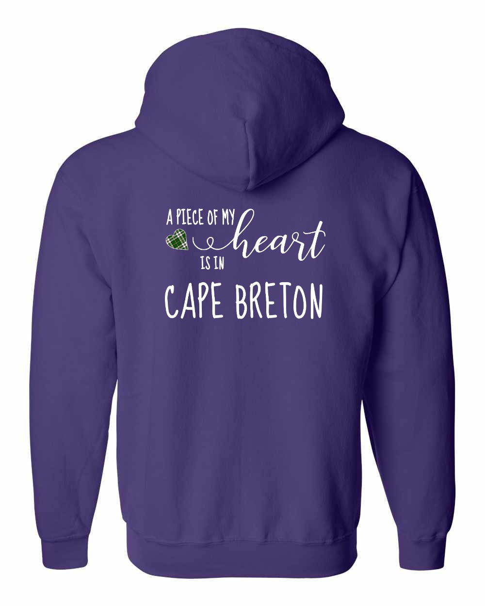 A piece of My heart in Cape Breton (Tartan Heart) Left Chest and Back Zip Hoodie