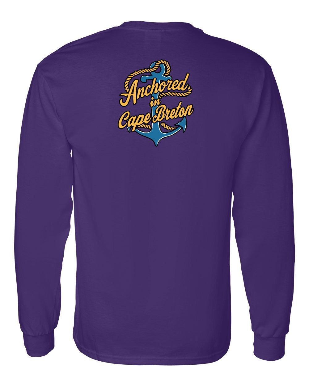Anchored in Cape Breton (New Design) Left Chest and Back Long Sleeve Tee