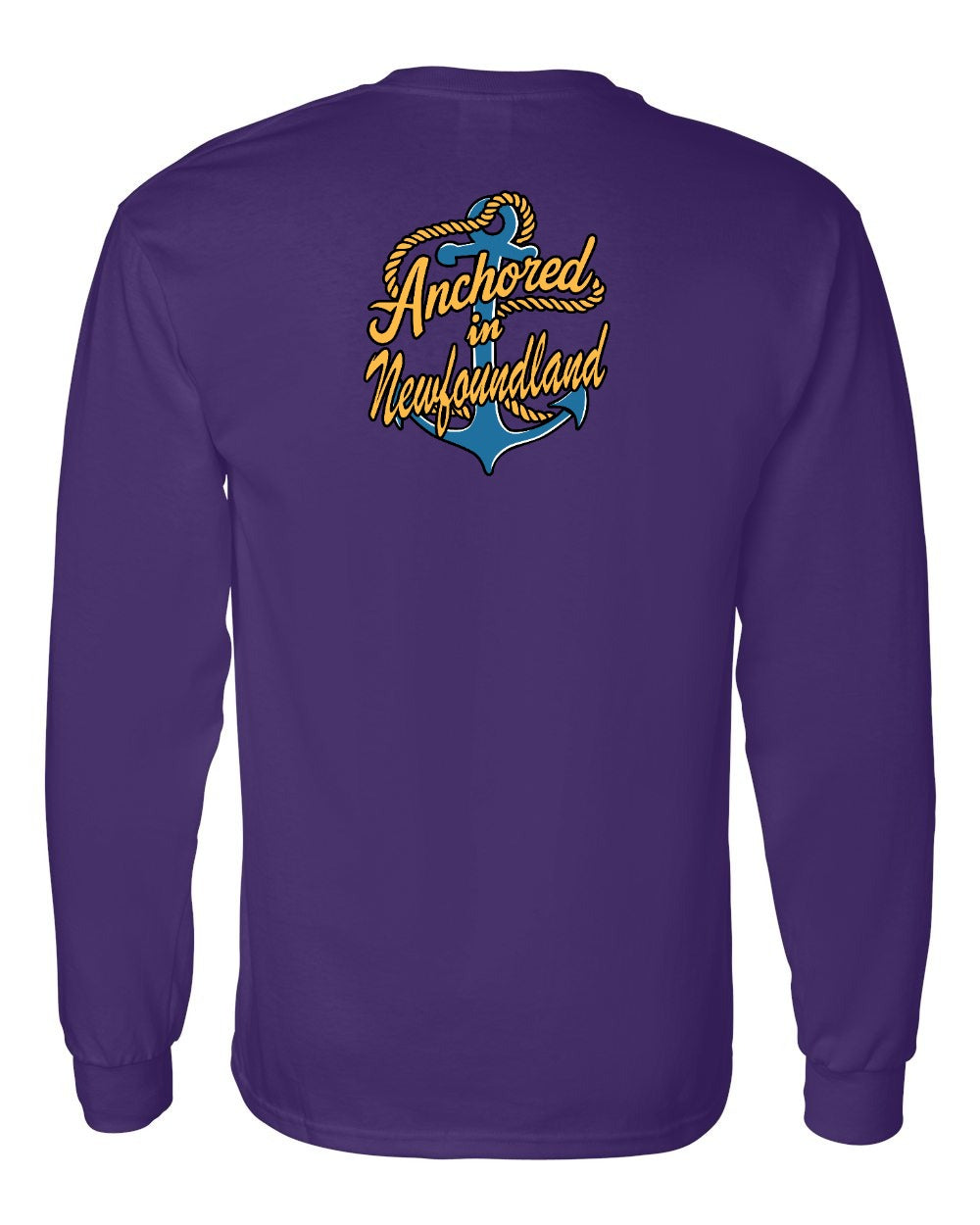 Anchored in Newfoundland (New Design) Left Chest and Back Long Sleeve