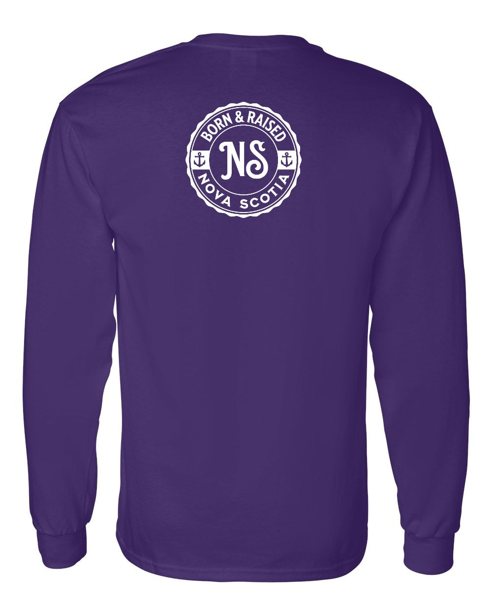 Born & Raised Nova Scotia Left Chest and Back Long Sleeve Tee