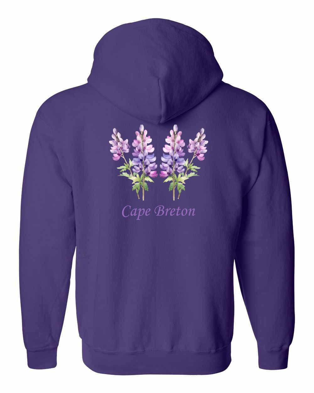 Cape Breton Lupin Left Chest and Back Zip Hoodie