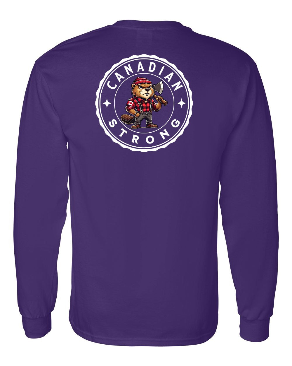 Canadian Strong Beaver Left Chest and Back Long Sleeve