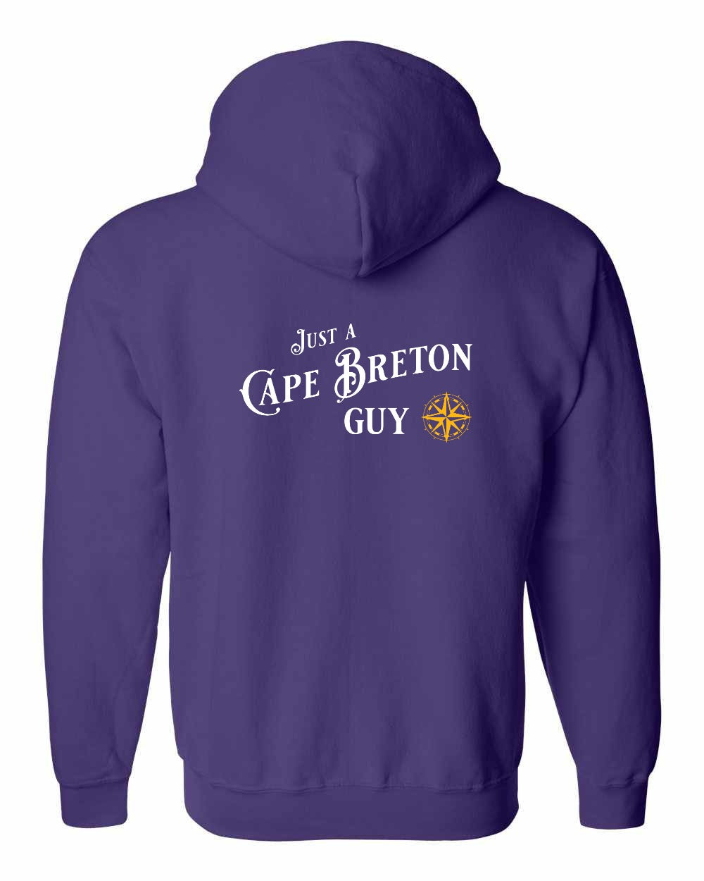 Just a Cape Breton Guy yellow Left Chest and Back Zip Hoodie