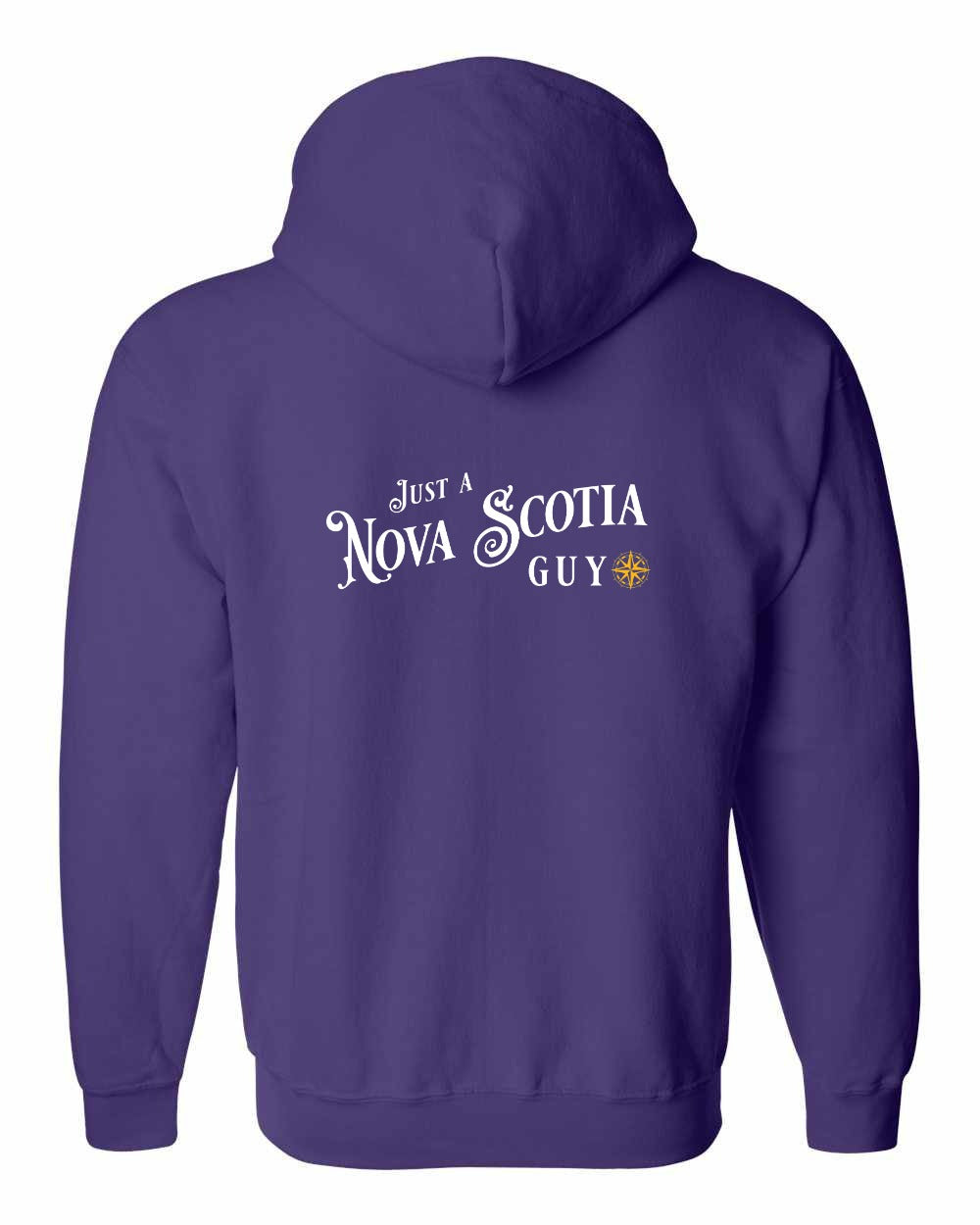 Just a Nova Scotia Guy yellow Left Chest and Back zip-hoodie